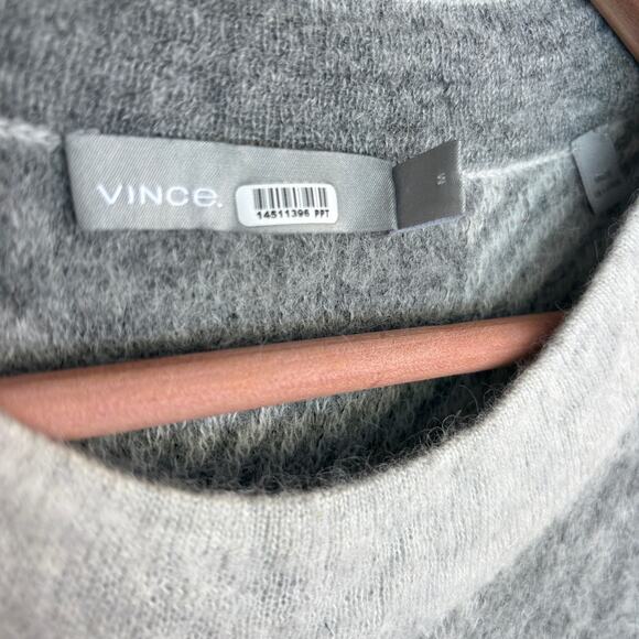 Vince Plaid Alpaca Mohair Sweater M Gray Buffalo Check Prep Western Old Money - Picture 7 of 7